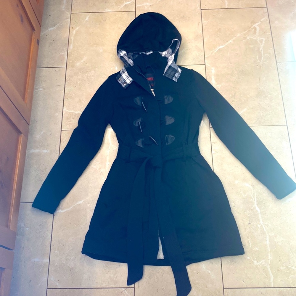 Soft hooded coat